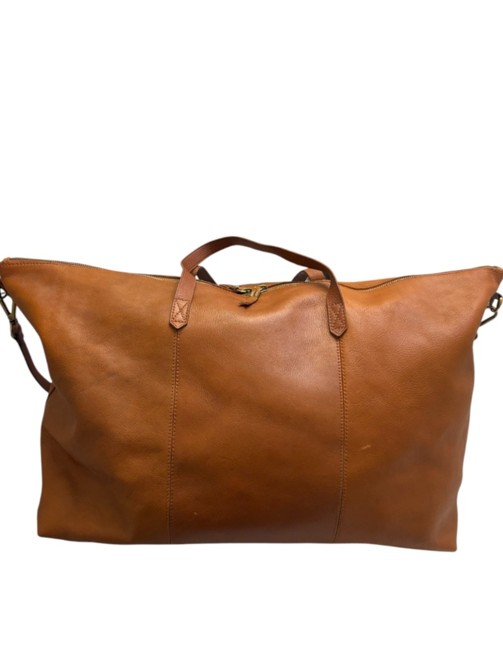 Madewell the transporter weekender duffle bag in brown leather